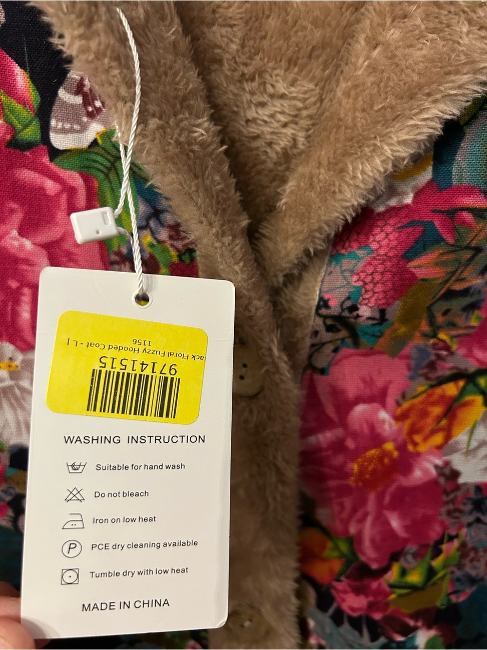 NWT E-Rétro Floral Lined Hooded Lightweight Jacket - Large - Picture 5 of 5